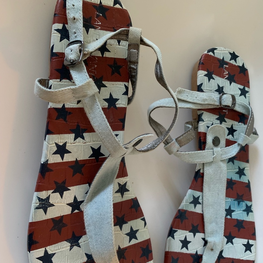 Lane Bryant stars denim sandals